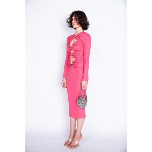 CHRISTOPHER ESBER Elongated Orbit Ruched Dress US8 (AU12) - Picture 6 of 12